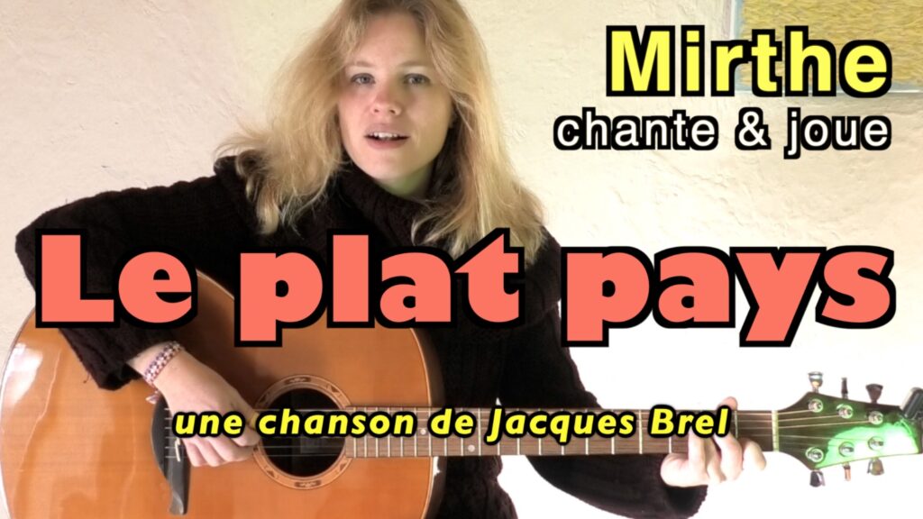 Mirthe chantant le Plat Pays de Jacques Brel à la guitare